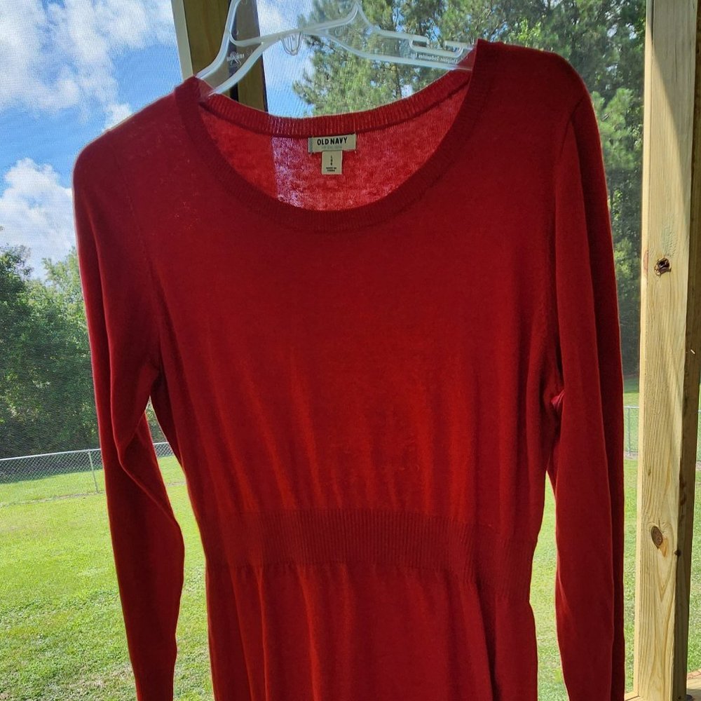 Old Navy Sweater Dress, Red, sz L